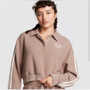 Victoria’s Secret Pink cropped quarter button  sweater